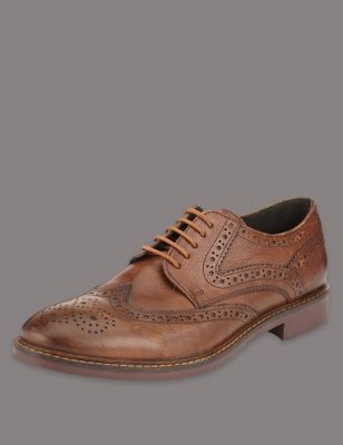 Leather Lace-up Sole Brogue Shoes